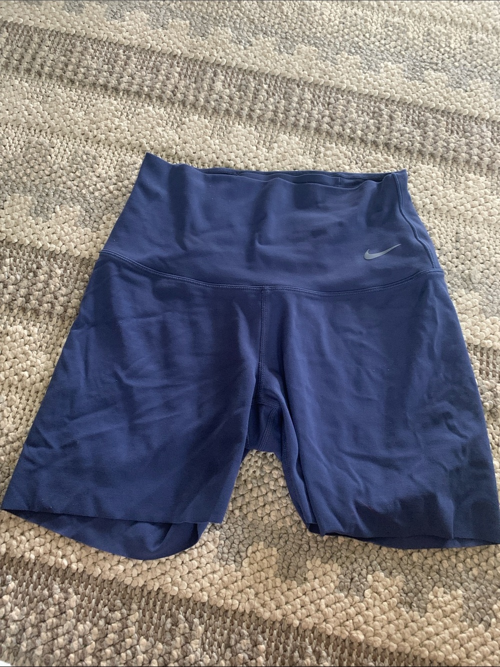 Nike Women's Dark Blue High-Waist Athletic Shorts